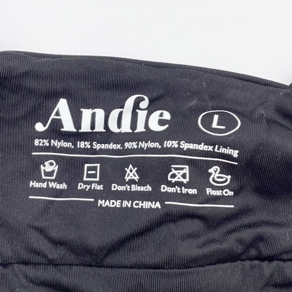 NEW Andie The Mykonos One Piece Swimsuit Flat Back 19AOMYKO Black Size Large - Picture 7 of 10